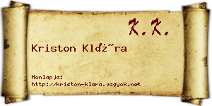 Kriston Klára névjegykártya